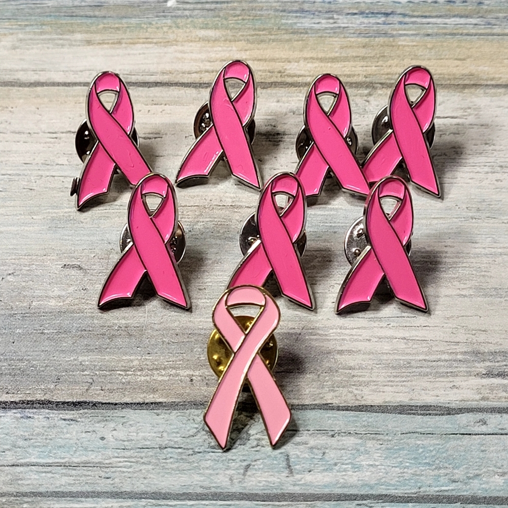 Pink Awareness Ribbon Lapel Pin - Support Breast Cancer